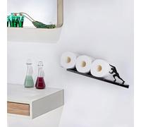 Sheif Support de rangement pour papier toilette, support mural amusant, polyvalent pour salle de bain, décoration murale en métal pour rouleaux de mouchoirs, lingettes, serviettes