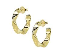 Sheila Fajl Boucles d'oreilles créoles froissées en laiton plaqué or poli, sans pierre précieuse