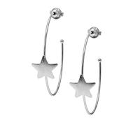 Sheila Fajl Ursa Boucles d'oreilles créoles en plaqué argent Motif étoile