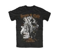 SHEIRYTOO Bonnie and Clyde Couples Gangster Mafia Oldschool Men's Short-Sleeved T-Shirt Black M