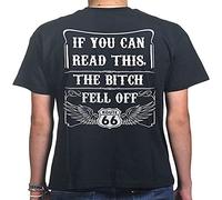 SHEIRYTOO If You Can Read This The Bitch Fell Off Bikers T-Shirt Men's Male Black M