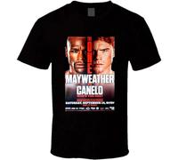 SHEIRYTOO Mayweather Vs Canelo Who is The One Cool Boxing Fight Card Fan Poster T Shirt Men's Male Black M
