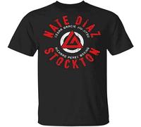 SHEIRYTOO Men's Nate Diaz T-Shirt Cesaa Gaacie Jiu-Jitsu Stockton Vintage 100% Cotton Gift Black 3XL