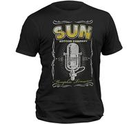 SHEIRYTOO Sun Record 1952 Rockabilly Vintage Crackle Men T-Shirt Black M