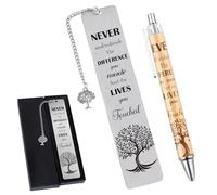 Shejdgart Marque-page inspirant avec stylo - Cadeau positif pour les amateurs de livres, citations de motivation pour Noël, anniversaire, appréciation, retraite, remise de diplôme pour homme, femme