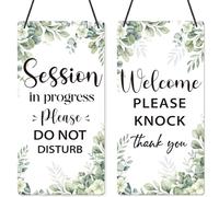 Shejdgart Panneau de porte « Do Not Disturb » - Panneau de porte en session pour thérapeutes - Plaque de bienvenue double face en bois à suspendre pour la maison, le bureau, la clinique, la thérapie