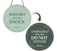 Shejdgart Panneau de suspension de porte « Do Not Disturb » - Vert disponible en anglais « Please Knock » - Plaque à suspendre en PVC pour bureau, maison, séance d'affaires, traitement, clinique