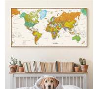 Shejyn 5D Diamant Painting Kit Complet carte du monde Diamond Painting lmages Adultes Grand XXL 40x20cm Bricolage Peinture Diamant Rétro Cristal Débutant Art Set pour Décoration Murale Maison Cadeau