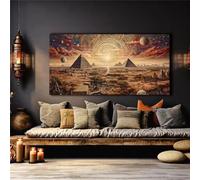 Shejyn DIY 5D Broderie Diamant Grand Format 150x75cm Diamond Painting Kit Complet pyramide Bricolage Peinture Broderie Egypte Diamond Painting Adulte pour Intérieur Home Murale Décoration Cadeau