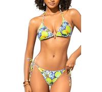 SHEKINI Brasil Deux pièces Maillot de Bain Halter Triangle Bikini Set Side Tie Maillot de Bain pour Femmes