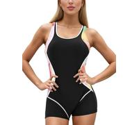 SHEKINI Maillots de Bain Femme Une Pièce Racerback Sports Amincissant 1 Pièce Boxershorts