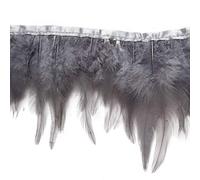 Shekyeon 1,8 m Utilisation ornementale de coq plumes Trim Robe Décoration gris