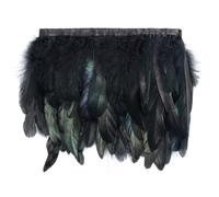 Shekyeon 1,83 m Coq plumes Fringe Trim pour décoration de costume(Noir)