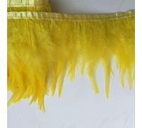 Shekyeon 1,83 m Utilisation ornementale de coq plumes Trim Robe Décoration(Jaune)