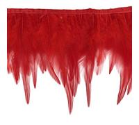 Shekyeon 1,83 m Utilisation ornementale de coq plumes Trim Robe Décoration(rouge)