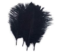 Shekyeon 25-30 cm Plumes d'autruche Décoration DIY Craft Lot de 10, Noir