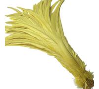 Shekyeon 30-35 cm Queue de coq plumes à utiliser pour chapeaux Costume Décoration Lot de 50 Jaune