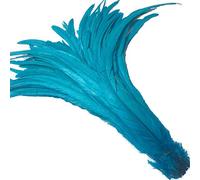 Shekyeon 30-35 cm Queue de coq plumes à utiliser pour chapeaux Costume Décoration Lot de 50 Turquoise