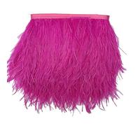 Shekyeon Frange en plumes d'autruche pour mariage, couture, décoration, 1,83 m (fuchsia)