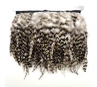 Shekyeon Frange en plumes de coq de 2 m pour loisirs créatifs, vêtements, loisirs créatifs, décoration de robe (naturel 2)