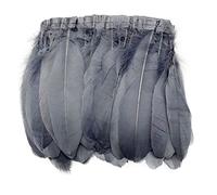 Shekyeon Frange en plumes d'oie de canard pour couture - 1,8 m (gris)