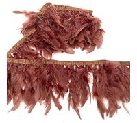 Shekyeon Lot de 1,8 m de plumes de dinde pour vêtements de fête, bricolage, couture, décoration (marron)