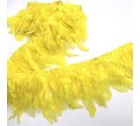 Shekyeon Lot de 1,8 m de plumes de dinde pour vêtements de fête, bricolage, couture, loisirs créatifs, décoration (jaune)