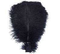 shekyeon Lot de 10 plumes d'autruche pour décoration de table Noir 35-40 cm
