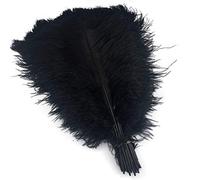 shekyeon Lot de 10 Plumes d'autruche pour Loisirs créatifs Noir 40-45 cm
