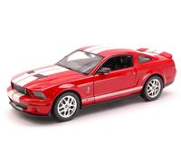 Shelby Cobra Gt 500 2007 Rouge Avec Rayures Blanches 1:24 Modèle 1542 WELLY