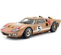 Voiture Miniature de Collection COLLECTIBLES 1-18 - FORD GT 40 Mk II - Le Mans 1966 - Or - SHELBY403 - Metal
