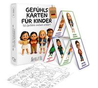 SHELFIE Cartes émotionnelles pour enfants [30 cartes avec textes explicatifs + 180 histoires courtes avec coloriage] - Cartes émotionnelles précieuses pour le développement émotionnel (enfants)