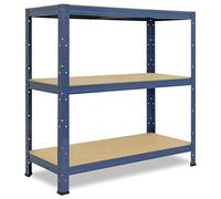shelfplaza® 100x100x40cm Home Étagère Charge Lourde Bleu/Etagere Metallique 3 Niveaux / 175kg capacité Charge/Etagere en Metal, étagères de Rangement & Etagere Rangement Garage Acier