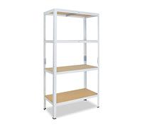 shelfplaza® 155x120x45cm Home Étagère Charge Lourde Blanc/Etagere Metallique 4 Niveaux / 175kg capacité Charge/Etagere en Metal, étagères de Rangement & Etagere Rangement Garage Acier