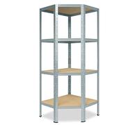 shelfplaza® 155x60x30cm Home étagère d'angle galvanisé/Etagere Angle en Metal 4 Niveaux/etagères d'angle avec capacité Charge 175kg par Niveau/Etagere d'angle comme Etagere Rangement