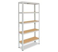 shelfplaza® 180x120x30cm Office Gris Clair etagère de Rangement Outil/Etagere Metal avec 5 Niveaux/capacité Charge 175kg par Niveau d' Etagere Bureau/Etagere Rangement pour Etagere de Bureau
