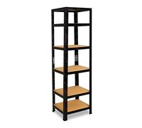 shelfplaza® 180x23x23cm Black Étagère Charge Lourde/Meuble Etagere Noir Metal avec 6 Niveaux/capacité Charge 145kg / Meuble Etagere Metal Noir comme étagère Rangement ou étagère Garage