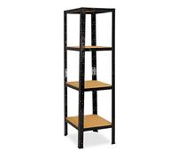 shelfplaza® 180x45x45cm Black Étagère Charge Lourde/Meuble Etagere Noir Metal avec 4 Niveaux/capacité Charge 175kg / Meuble Etagere Metal Noir comme étagère Rangement ou étagère Garage