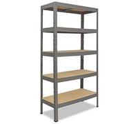 shelfplaza® 180x45x50cm Pro Étagère Charge Lourde Gris/Etagere Metal 5 Plateaux/capacité d' étagere métallique 200kg / Meuble Etagere Rangement Garage/etageres Rangement Atelier
