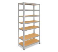 shelfplaza® 180x80x30cm Home Étagère Charge Lourde galvanisé/Etagere Metallique 7 Niveaux / 125kg capacité Charge/Etagere en Metal, étagères de Rangement & Etagere Rangement Garage Acier