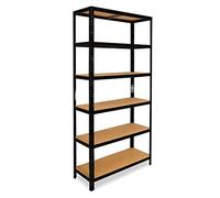 shelfplaza® 200x30x40cm Black Étagère Charge Lourde/Meuble Etagere Noir Metal avec 6 Niveaux/capacité Charge 145kg / Meuble Etagere Metal Noir comme étagère Rangement ou étagère Garage