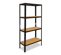 shelfplaza® 200x50x40cm Black Étagère Charge Lourde/Meuble Etagere Noir Metal avec 4 Niveaux/capacité Charge 175kg / Meuble Etagere Metal Noir comme étagère Rangement ou étagère Garage