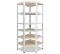 shelfplaza® 200x70x40cm Home étagère d'angle Blanc/Etagere Angle en Metal 6 Niveaux/etagères d'angle avec capacité Charge 145kg par Niveau/Etagere d'angle comme Etagere Rangement