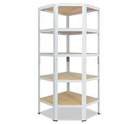 shelfplaza® 200x70x45cm Home étagère d'angle Blanc/Etagere Angle en Metal 5 Niveaux/etagères d'angle avec capacité Charge 175kg par Niveau/Etagere d'angle comme Etagere Rangement
