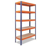 shelfplaza® 230x100x50cm Pro Étagère Charge Lourde Bleu-Orange/Etagere Metal 5 Plateaux/capacité d' étagere métallique 200kg / Meuble Etagere Rangement Garage/etageres Rangement Atelier