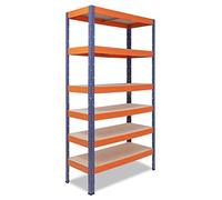 shelfplaza® 230x120x60cm Pro Étagère Charge Lourde Bleu-Orange/Etagere Metal 6 Plateaux/capacité d' étagere métallique 166kg / Meuble Etagere Rangement Garage/etageres Rangement Atelier