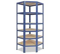 shelfplaza® 230x70x40cm Home étagère d'angle Bleu/Etagere Angle en Metal 6 Niveaux/etagères d'angle avec capacité Charge 145kg par Niveau/Etagere d'angle comme Etagere Rangement