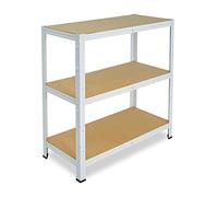 shelfplaza® 90x120x50cm Home Étagère Charge Lourde Blanc/Etagere Metallique 3 Niveaux / 175kg capacité Charge/Etagere en Metal, étagères de Rangement & Etagere Rangement Garage Acier