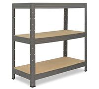 shelfplaza® 90x50x40cm Pro Étagère Charge Lourde Gris/Etagere Metal 3 Plateaux/capacité d' étagere métallique 200kg / Meuble Etagere Rangement Garage/etageres Rangement Atelier