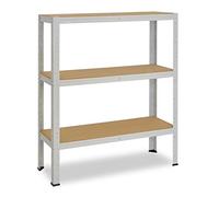shelfplaza® 90x80x60cm Office Gris Clair etagère de Rangement Outil/Etagere Metal avec 3 Niveaux/capacité Charge 175kg par Niveau d' Etagere Bureau/Etagere Rangement pour Etagere de Bureau
